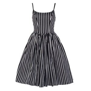 Black and White Striped Corset pin up Dress